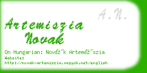 artemiszia novak business card